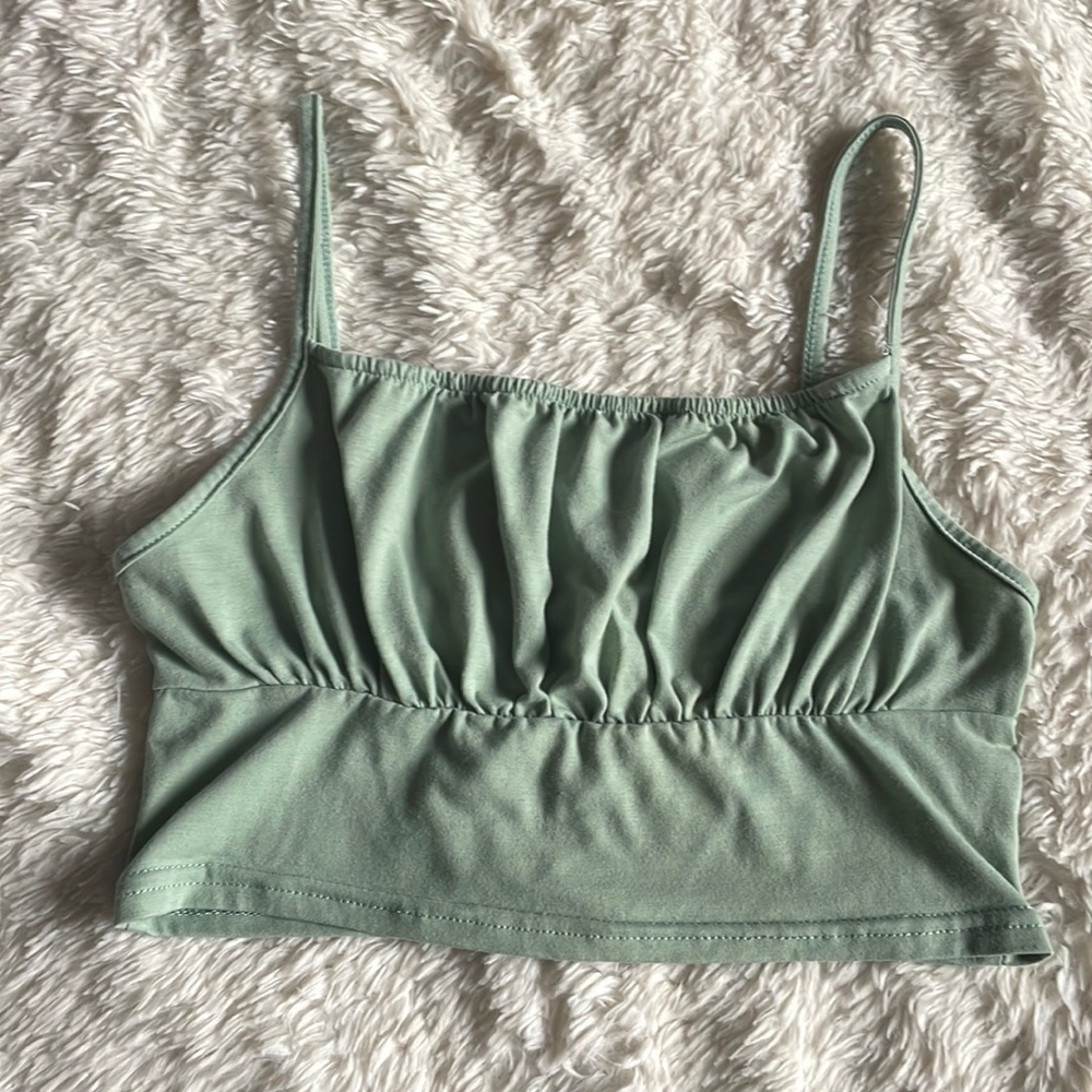 SHEIN cropped green tank top